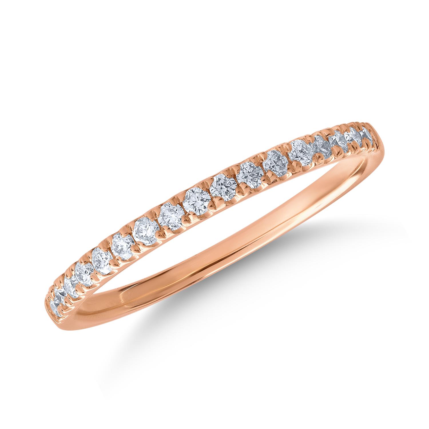 Inel din aur roz de 14K cu diamante de 0.17ct